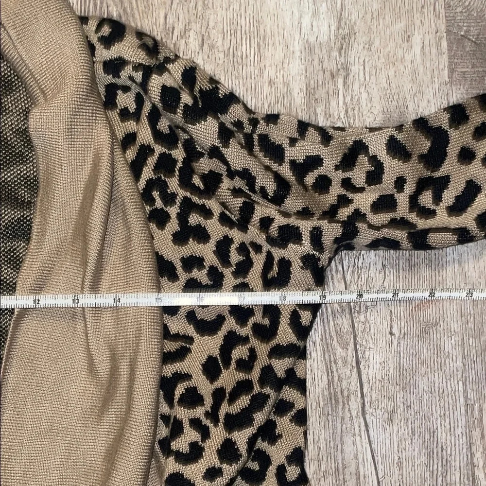 Leopard Print Open Front Sweater